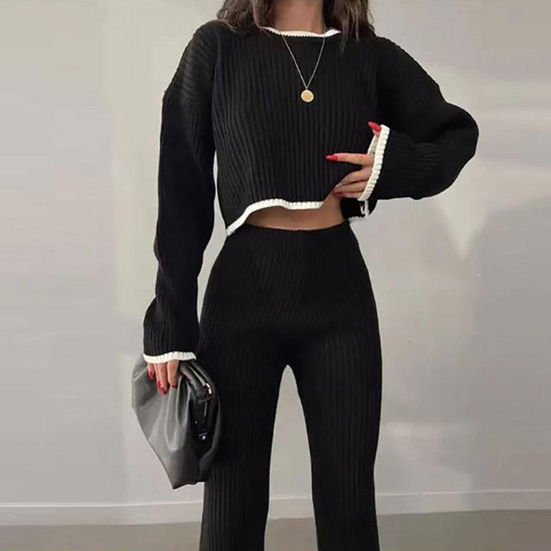 Women’s Casual Color-Block Two-Piece Set