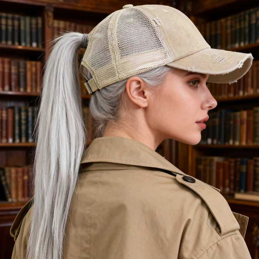 Distressed Washed Mesh Baseball Cap – Frayed Unisex Hat for Outdoor & Daily Wear