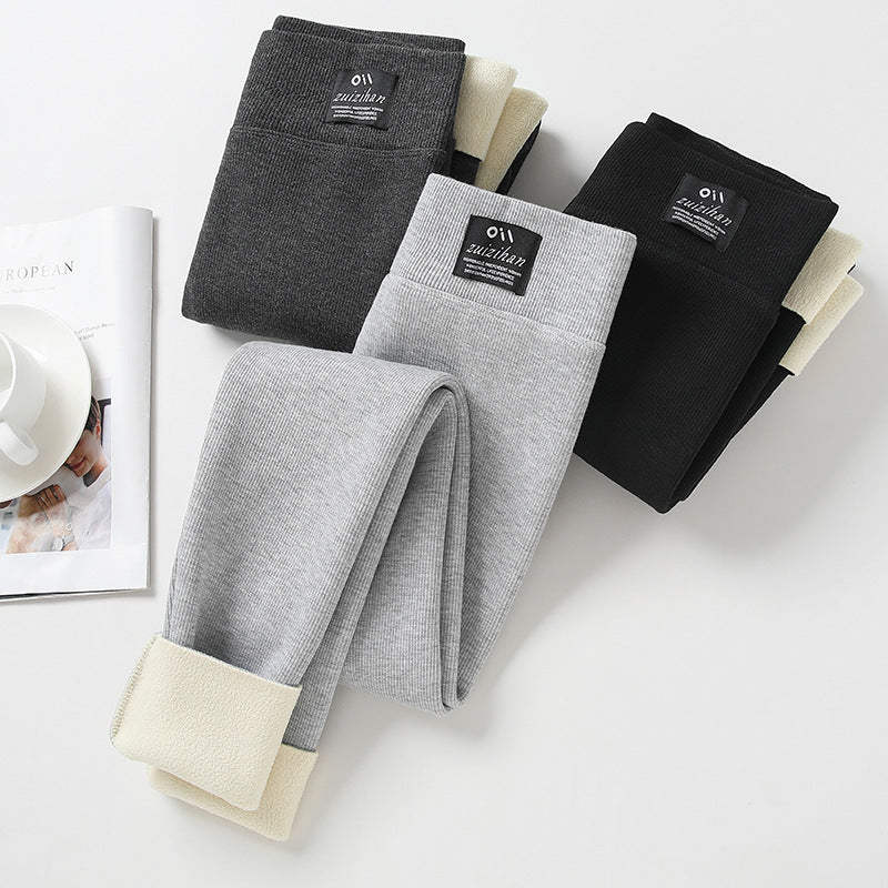 Women’s Lambswool Fleece-Lined High-Waist Winter Leggings