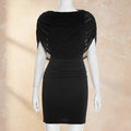 Women's Sleeveless Bodycon Midi Dress with Mesh Paneling – High Waist