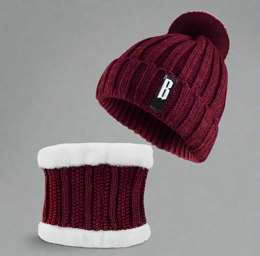 Women’s Winter Beanie Hat & Scarf – Warm Knitted Skull Cap Style