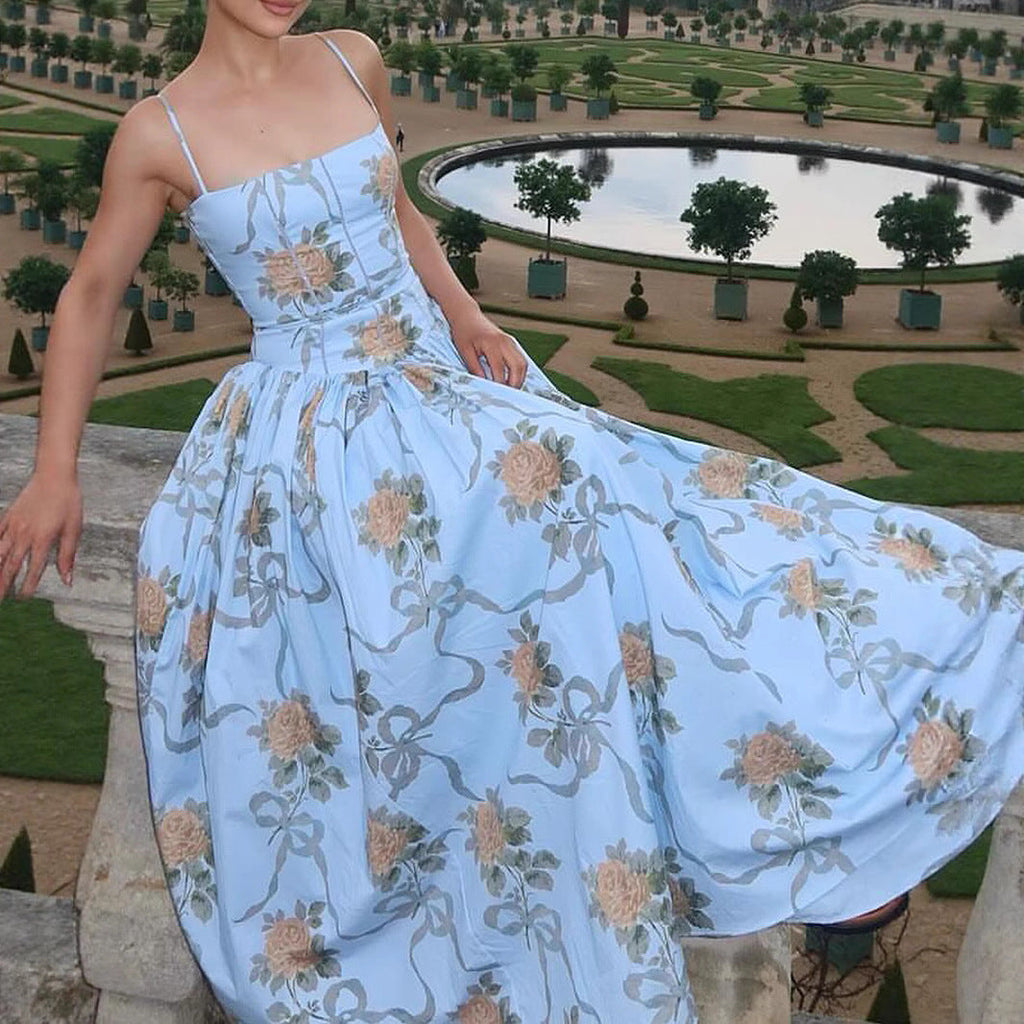 Printed Strapless Backless Maxi Dress – Fitted Long Dress