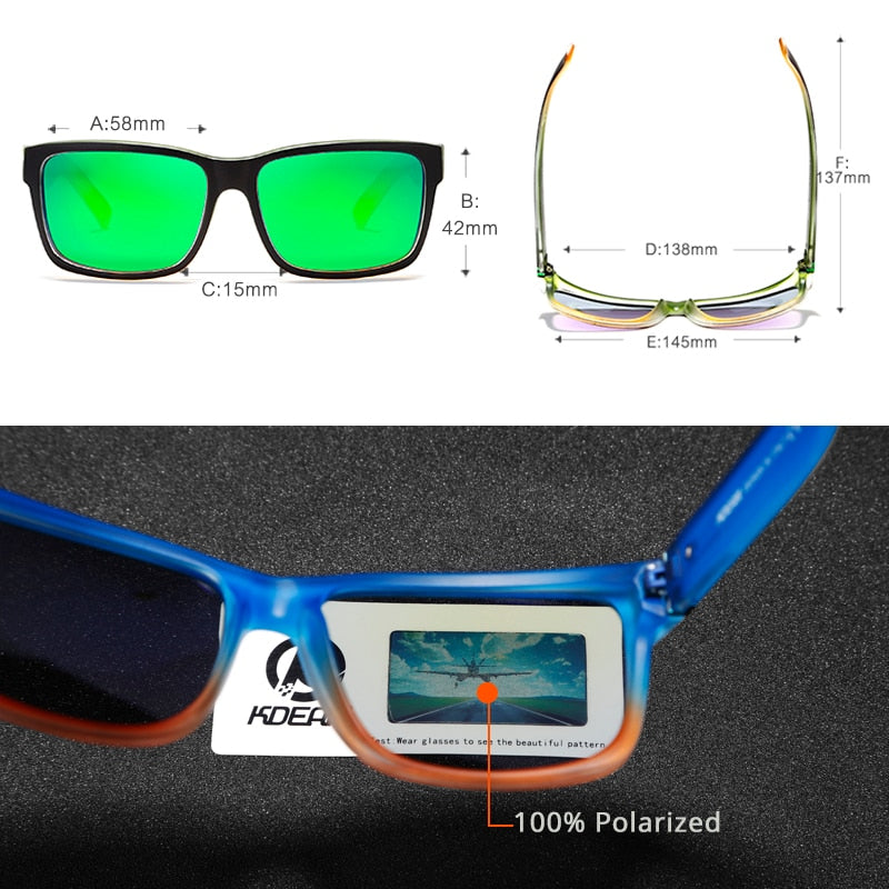 Men's Polarized Sport Sunglasses – UV400 Square Frame