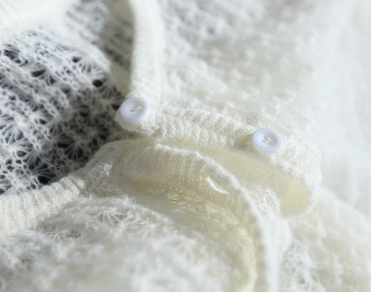 Women’s Mohair Crochet Knit Cardigan