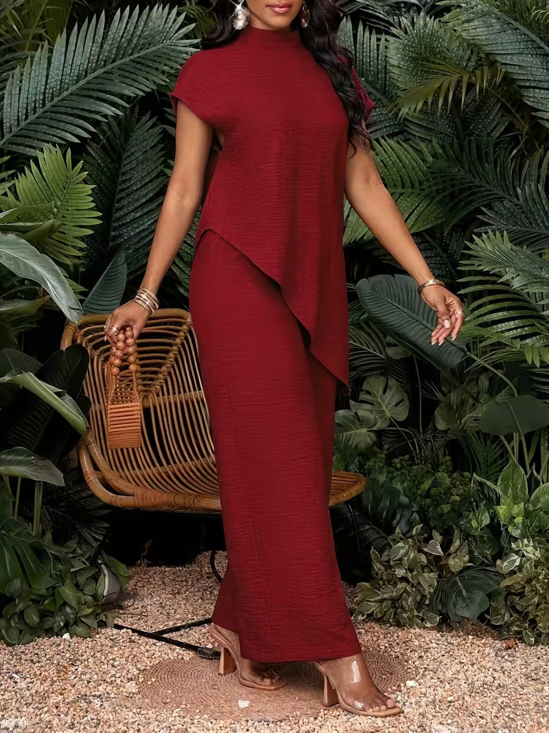 Asymmetrical Sleeveless Top & Pants Set – Women’s Two-Piece