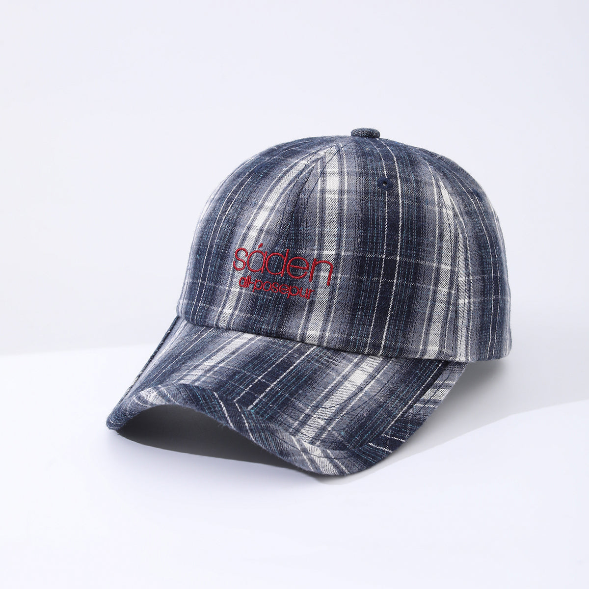 Women's Striped Checkered Embroidered Baseball Cap – 4 Colors