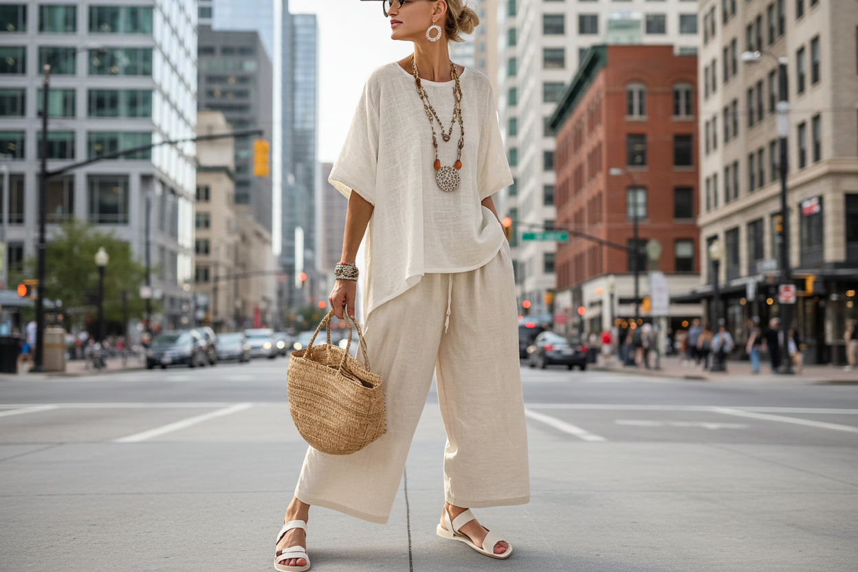 Women’s Beach Vacation Two Piece Set – Loose Summer Outfit