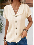 🌞 Women's Summer Solid Color Short-Sleeved Button Cardigan Top