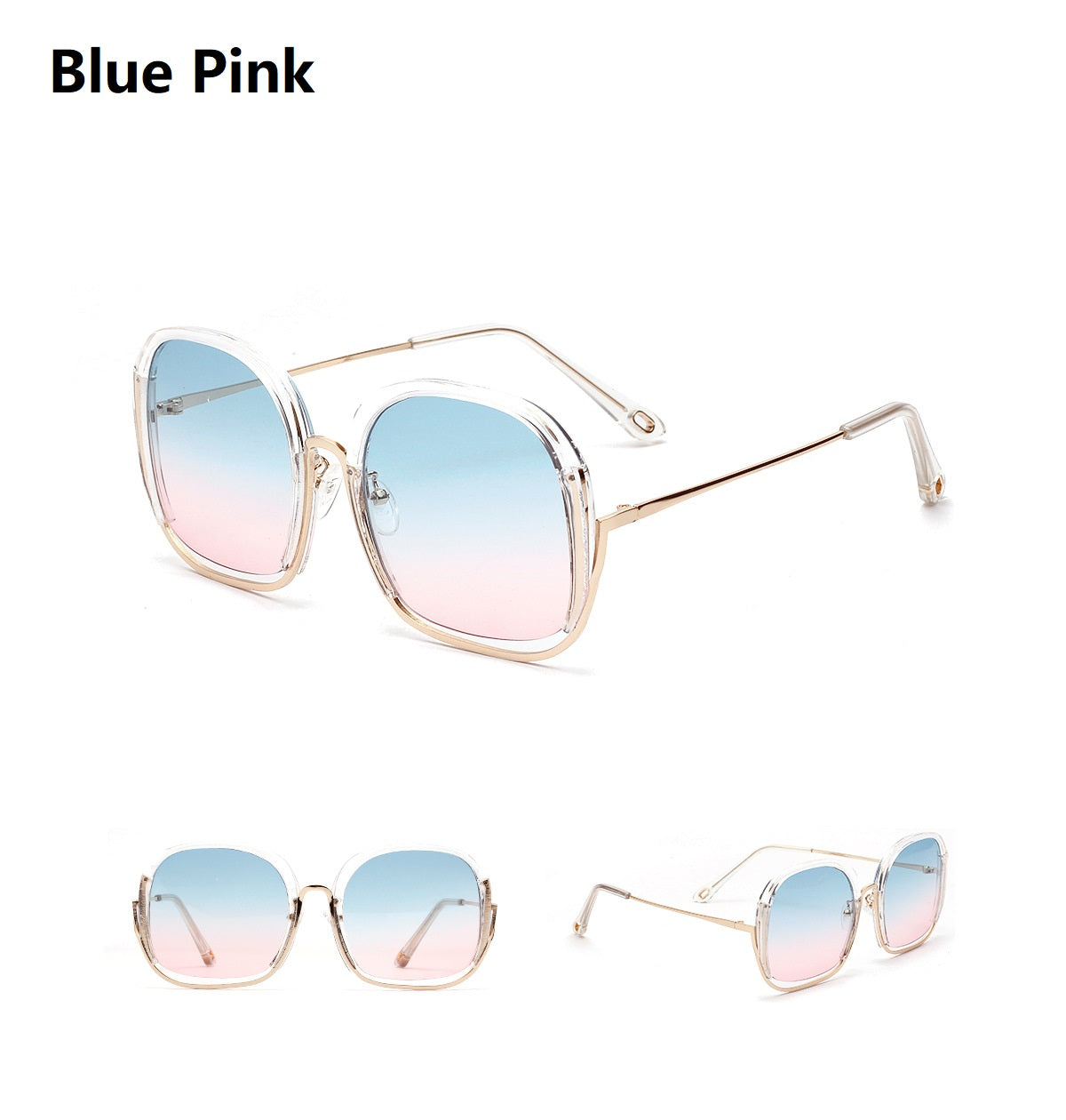 Large Half Frame UV400 Sunglasses – Colorful Fashion Shades