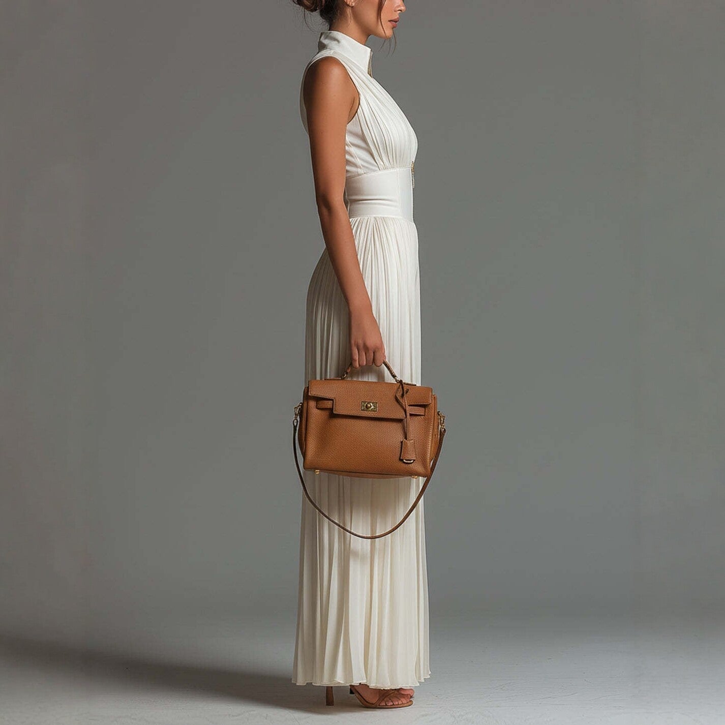 Pleated Wide-Leg Jumpsuit for Women – Sleeveless High-Waist Minimalist Long Jumpsuit