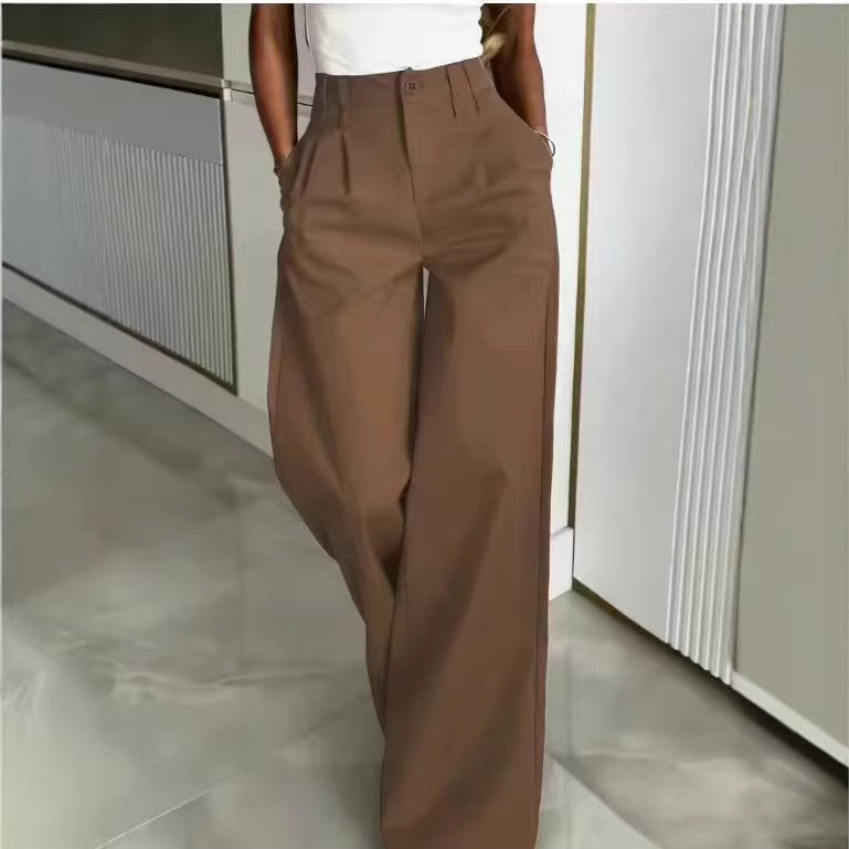 Women's Loose Flowing Straight-Leg Floor-Length Pants