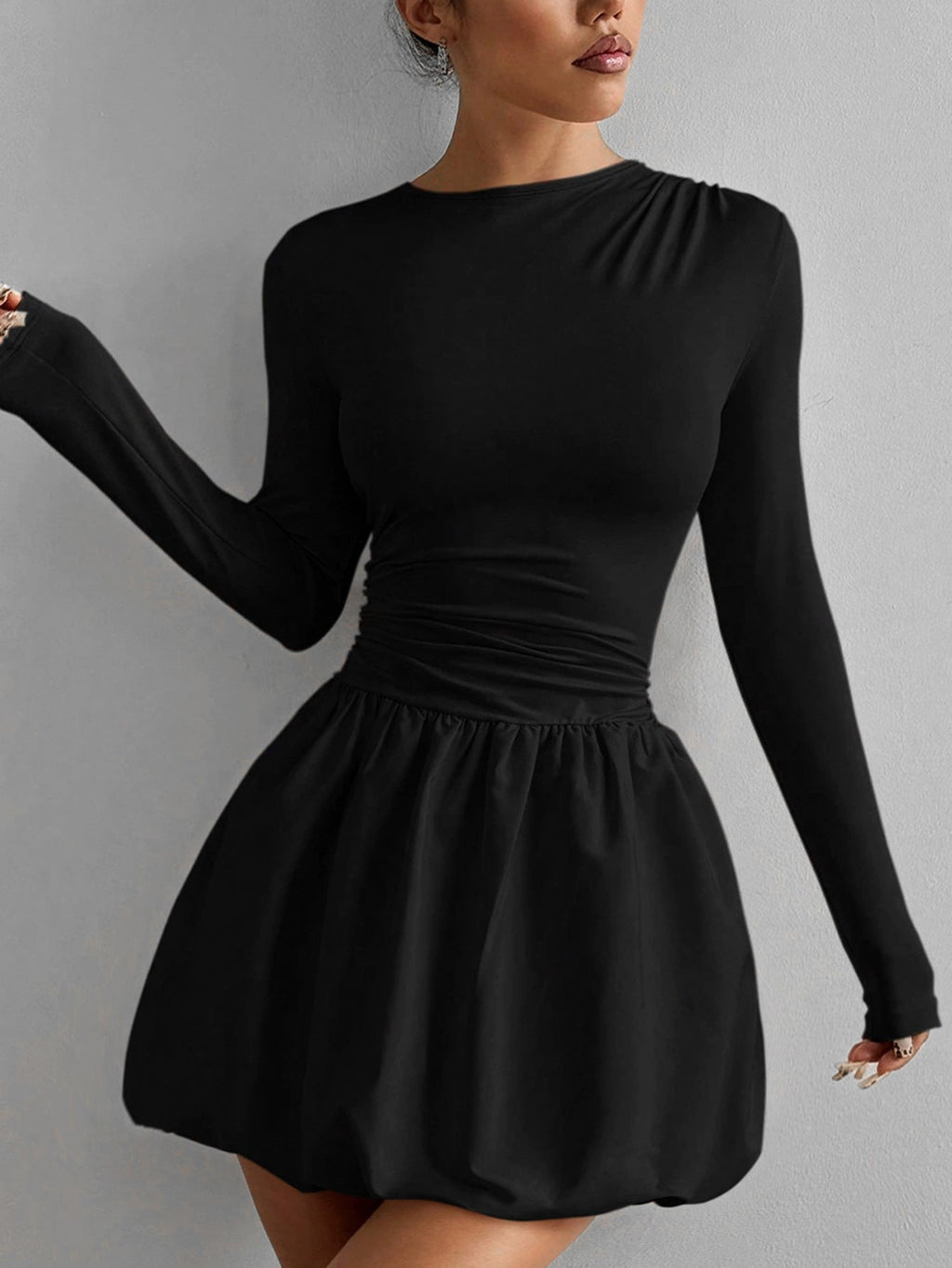 Women's Solid Color Stretch Casual Dress