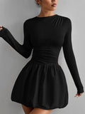Women's Solid Color Stretch Casual Dress
