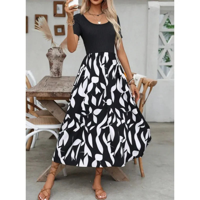 Floral Scoop-Neck Maxi Dress
