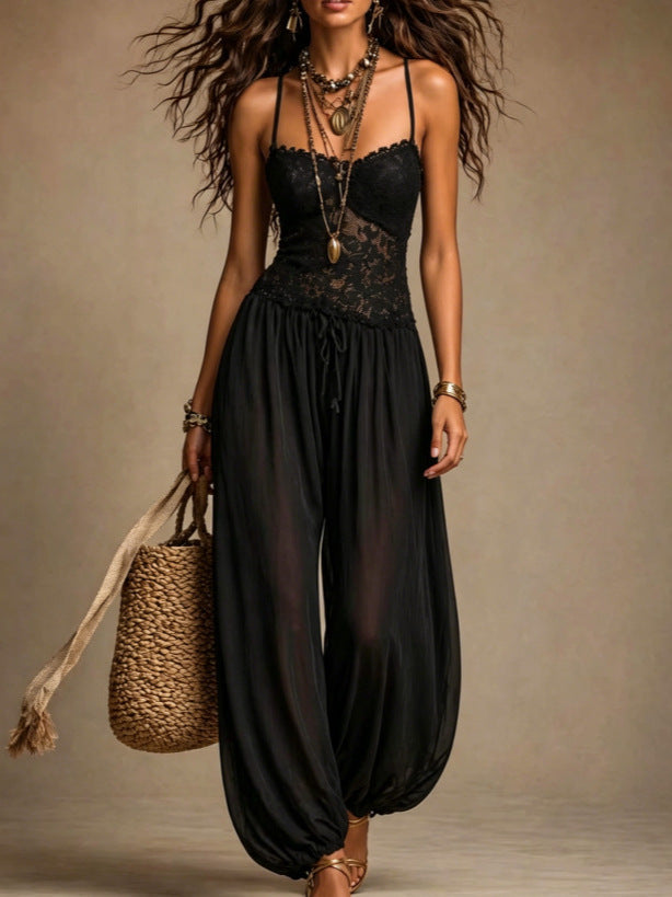 Women's Camisole Strap Loose Wide-Leg Jumpsuit | Casual Everyday Jumpsuit in 5 Colors