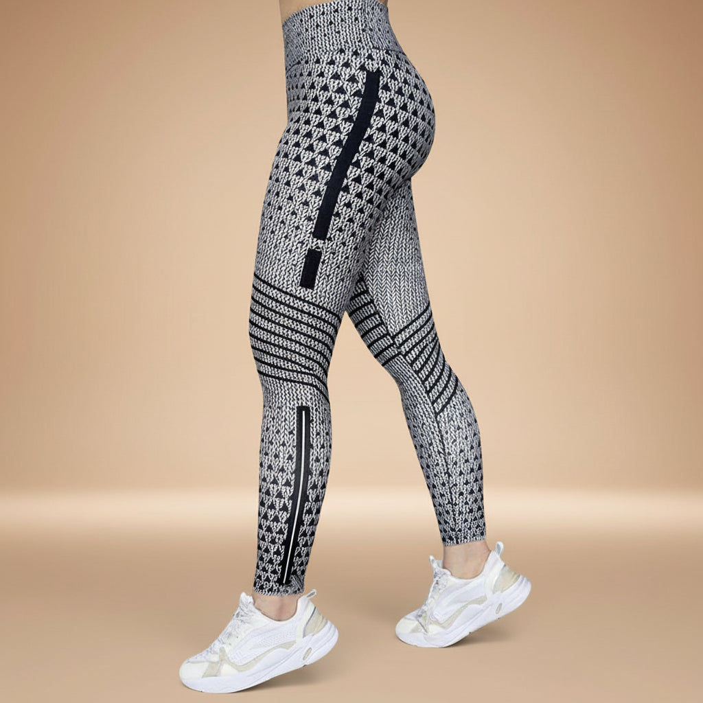 High-Elastic Printed Yoga Leggings – High Waist Tummy Control Fitness Pants
