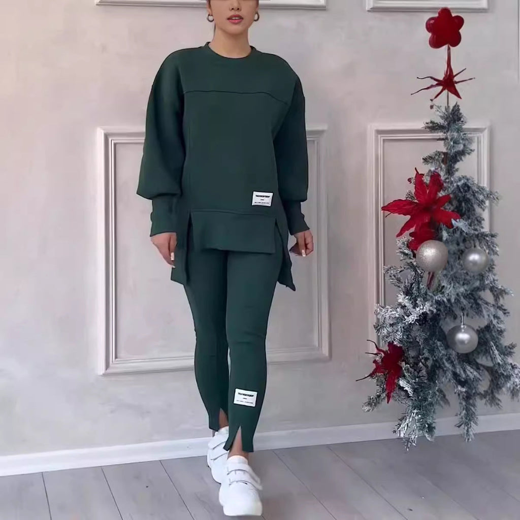 Women's Solid Color 2-Piece Set