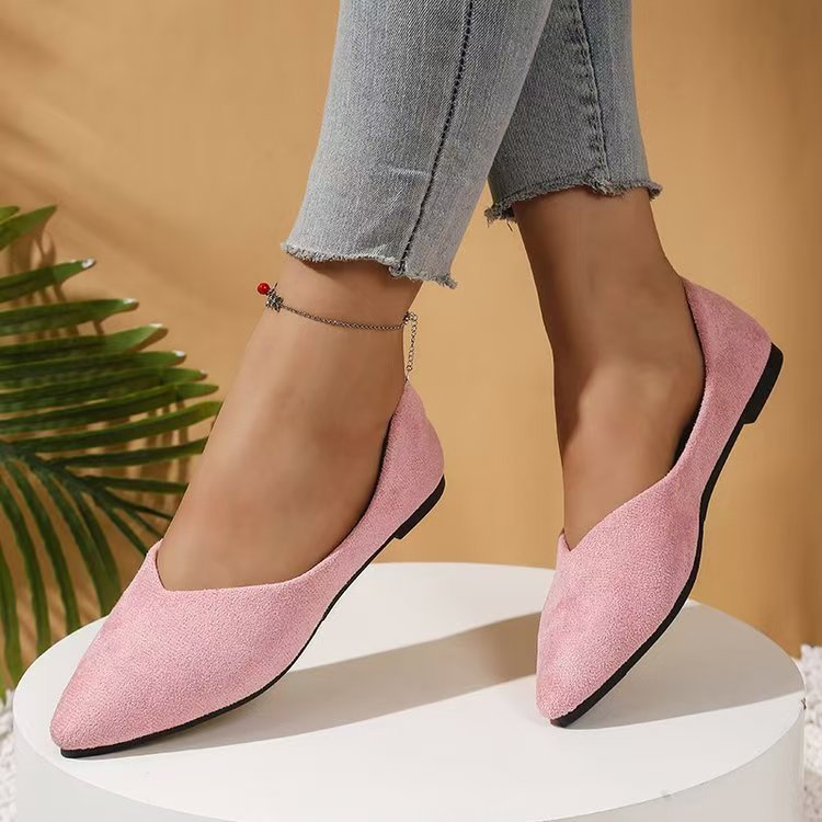 Women's Suede Pointed-Toe Flat Shoes