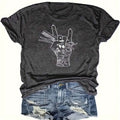 Print Crew Neck T-shirt, Casual Short Sleeve Top