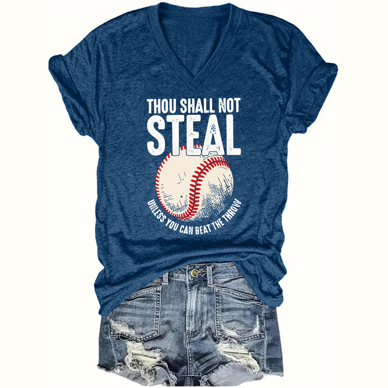 Thou Shall Not Steal Baseball Shirt for Women