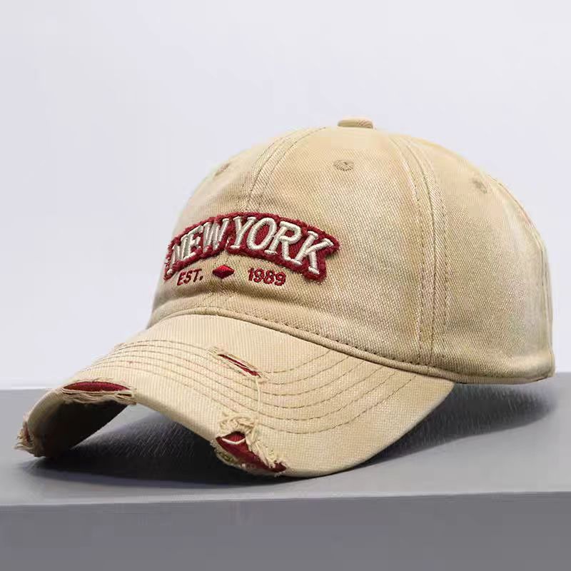 Embroidered Letter Denim Baseball Cap – Soft Crown