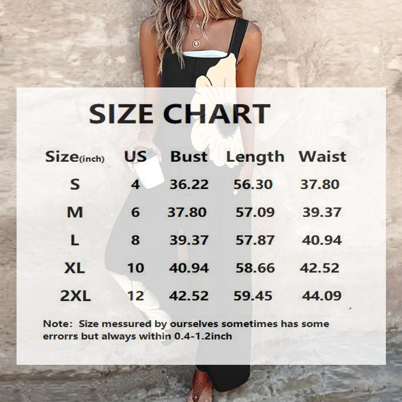 Women’s Square-Neck Floral Sleeveless Jumpsuit
