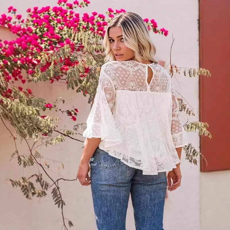 Women's French-Style Tie-Dye Versatile Top