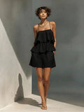 Women's Multi-Layer Ruffle Camisole & Shorts Set