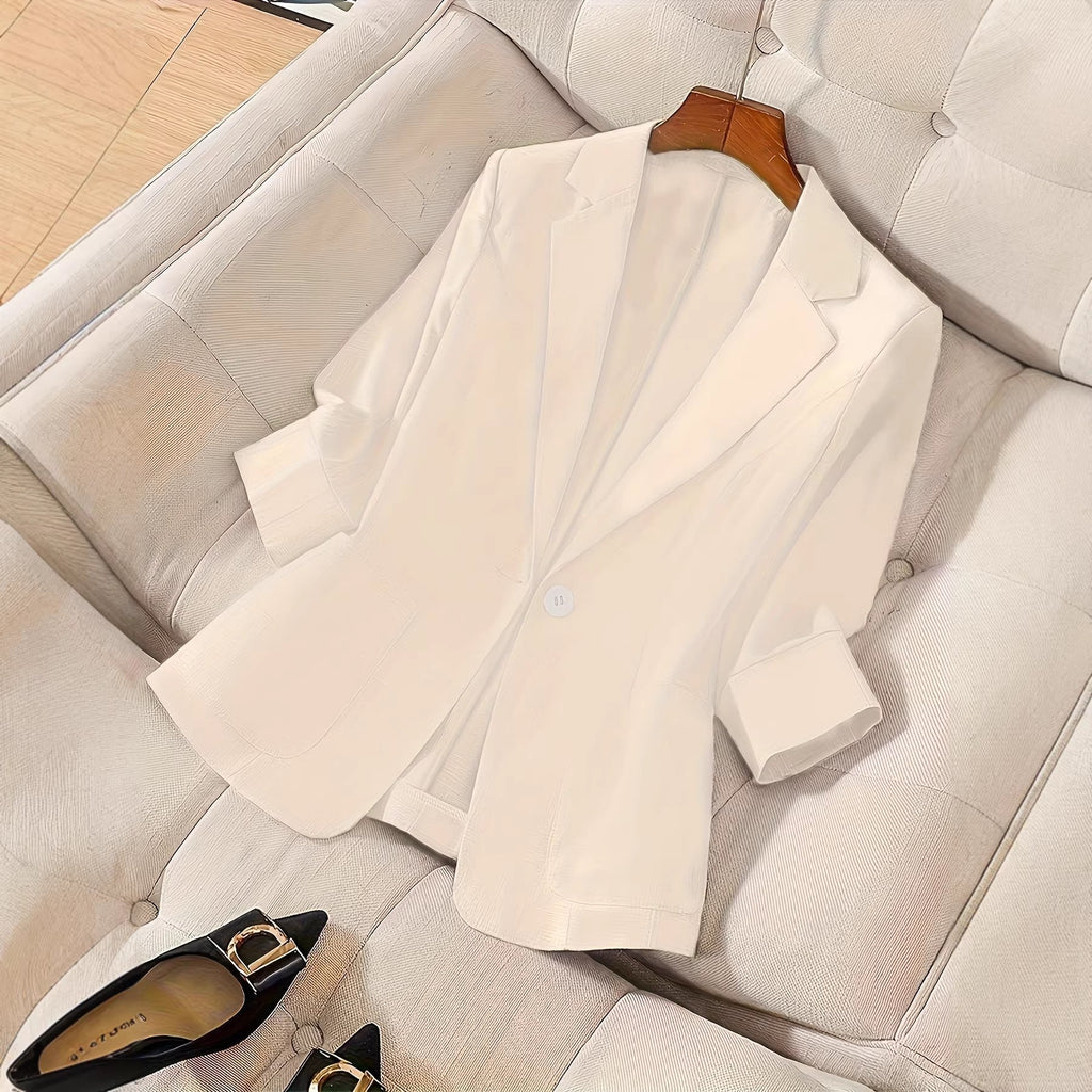 Women's Three-Quarter Sleeve Single-Button Casual Blazer
