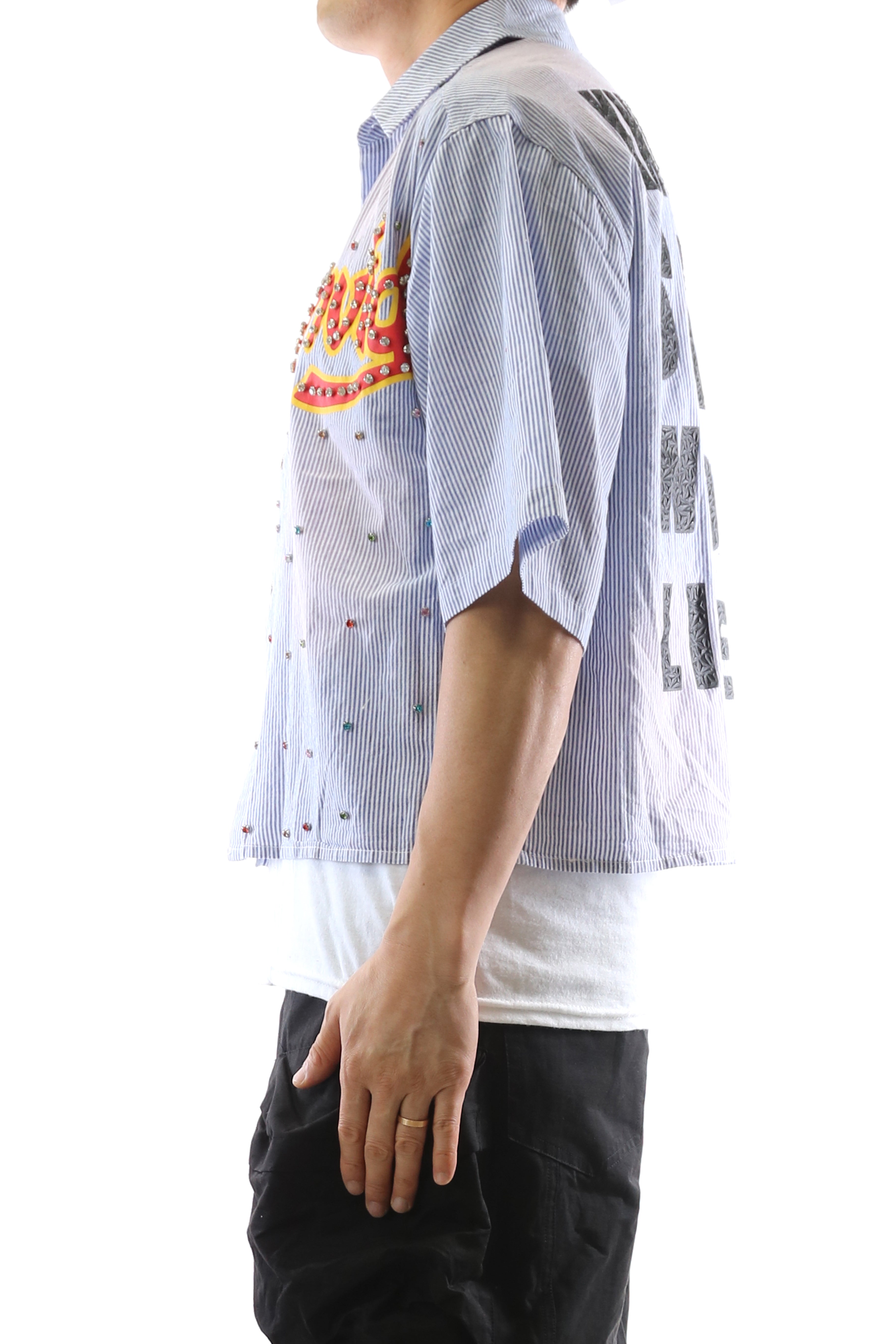 RIA Washed Flannel Crop Top Button Down Shirt