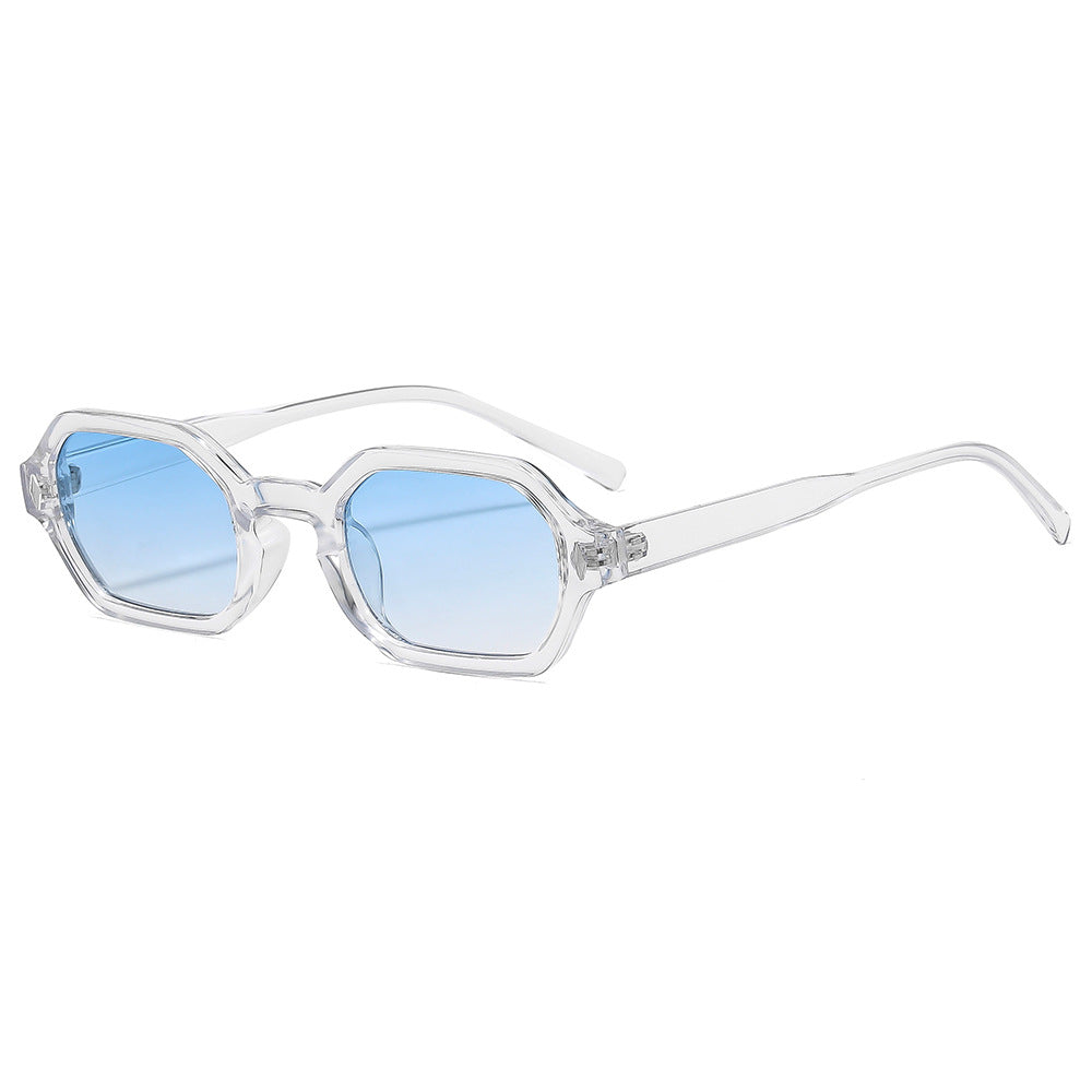 Polygonal Small-Frame Sunglasses – Hexagonal Unisex UV Protection