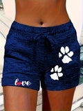 Women's Printed Elastic Waist Cropped Shorts With Pockets