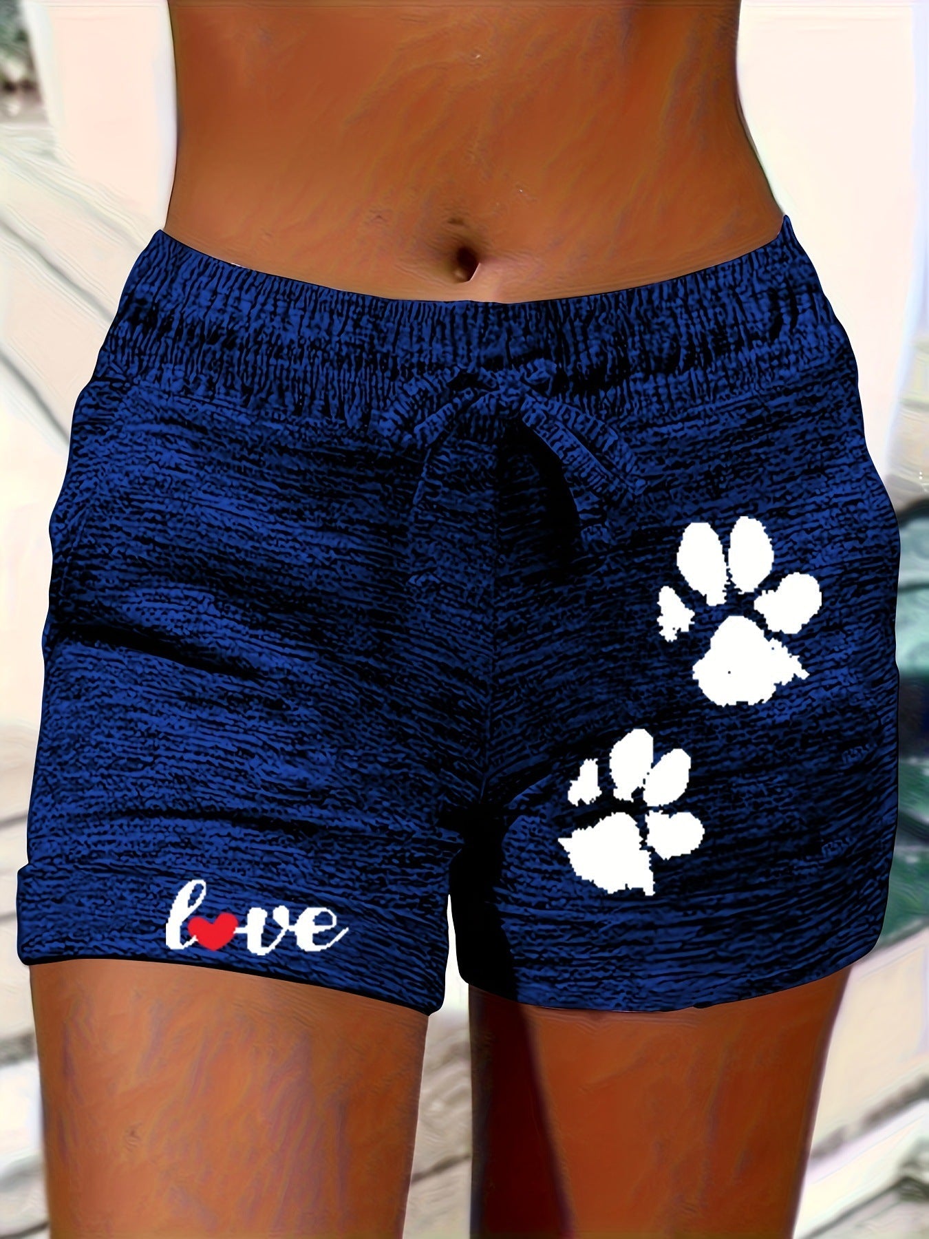 Women's Printed Elastic Waist Cropped Shorts With Pockets