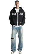 NEW KARAN French Terry Long Sleeve Crop Top Full Zip Hoodie