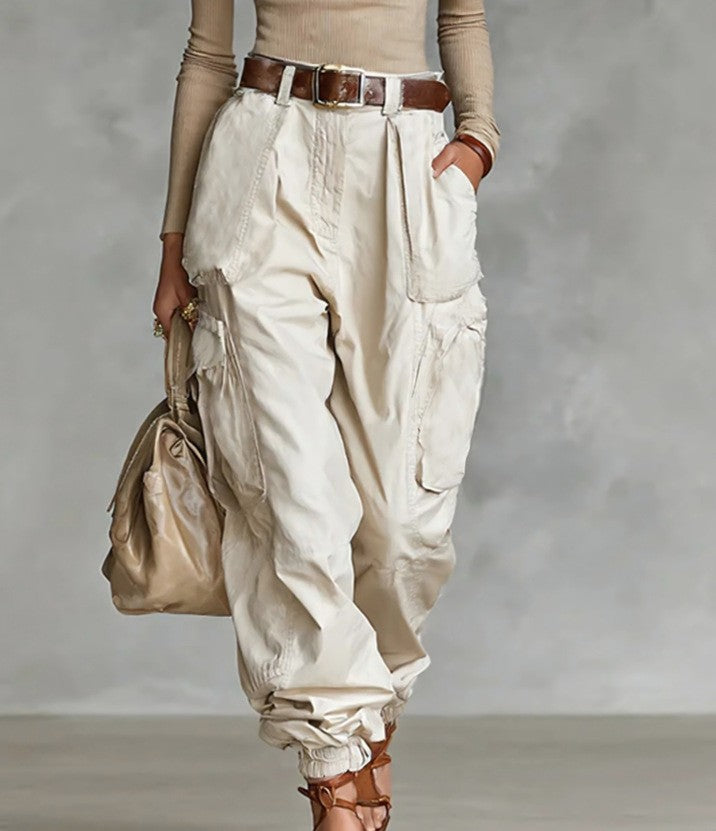 Women’s High-Waist Loose Fit Wide-Leg Casual Trousers