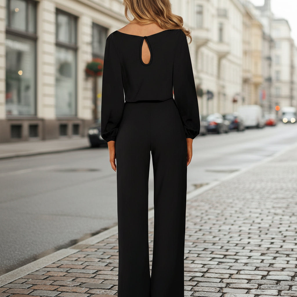 Solid Color Slim-Fit Long Sleeve Knit Jumpsuit | 3 Colors S–XXL