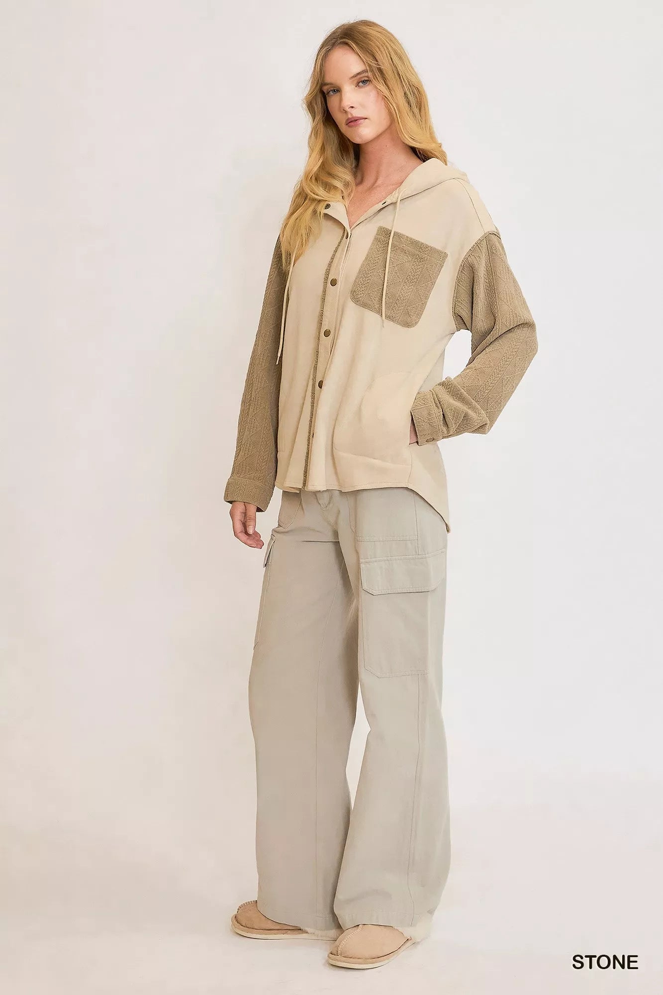 Umgee Washed French Terry Shacket