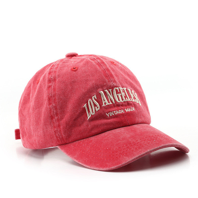 Distressed Satin Letter Embroidery Baseball Cap – Adjustable Unisex