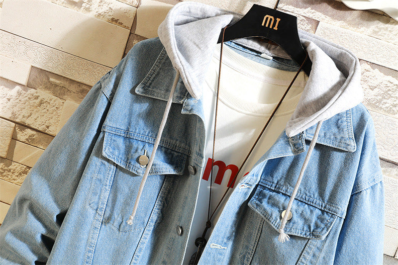 Women's Oversized Washed Denim Jacket – Hooded Loose Korean Style