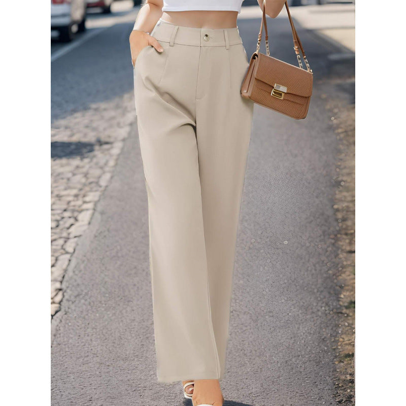 Women’s Elegant Suit Pants with Pockets – Office Trousers