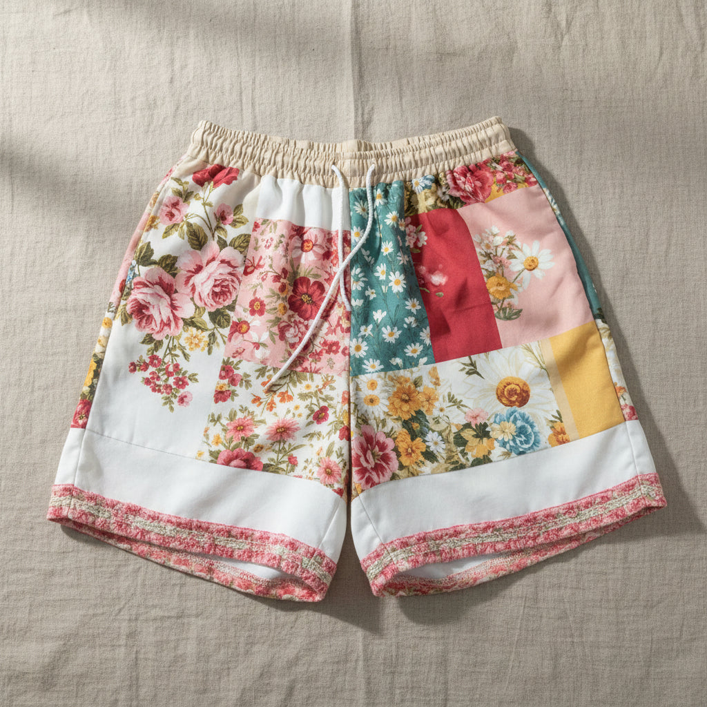 Women’s Retro Floral Print Casual Shorts