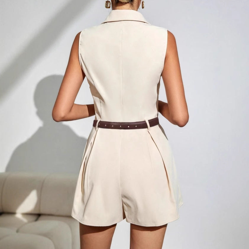 Women’s Elegant Pleated Wide Leg Jumpsuit