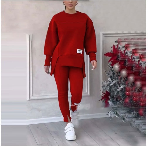Women's Solid Color 2-Piece Set