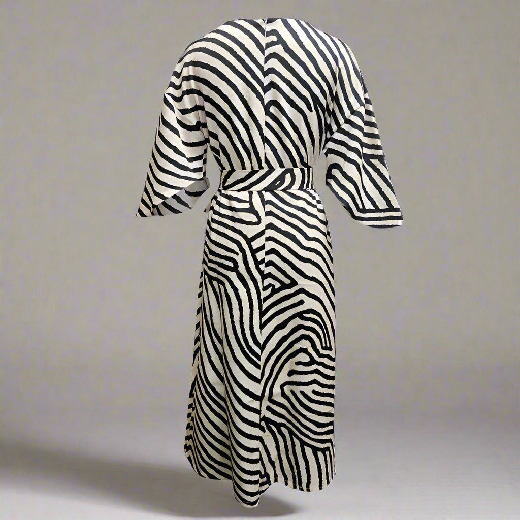 Geometric Print Batwing Sleeve Flowy Maxi Dress – 12 Styles, XS–XXXL