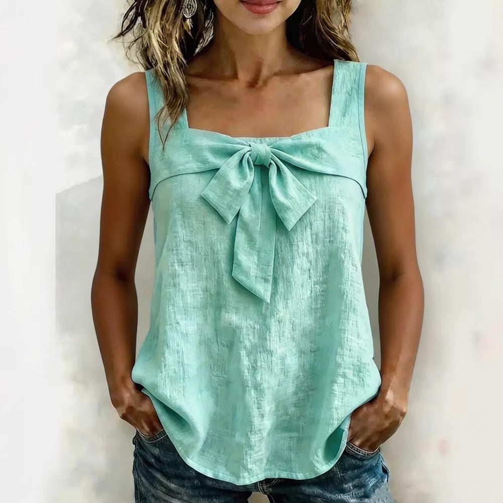 Women's Square-Neck Wide-Strap Sleeveless Tank Top
