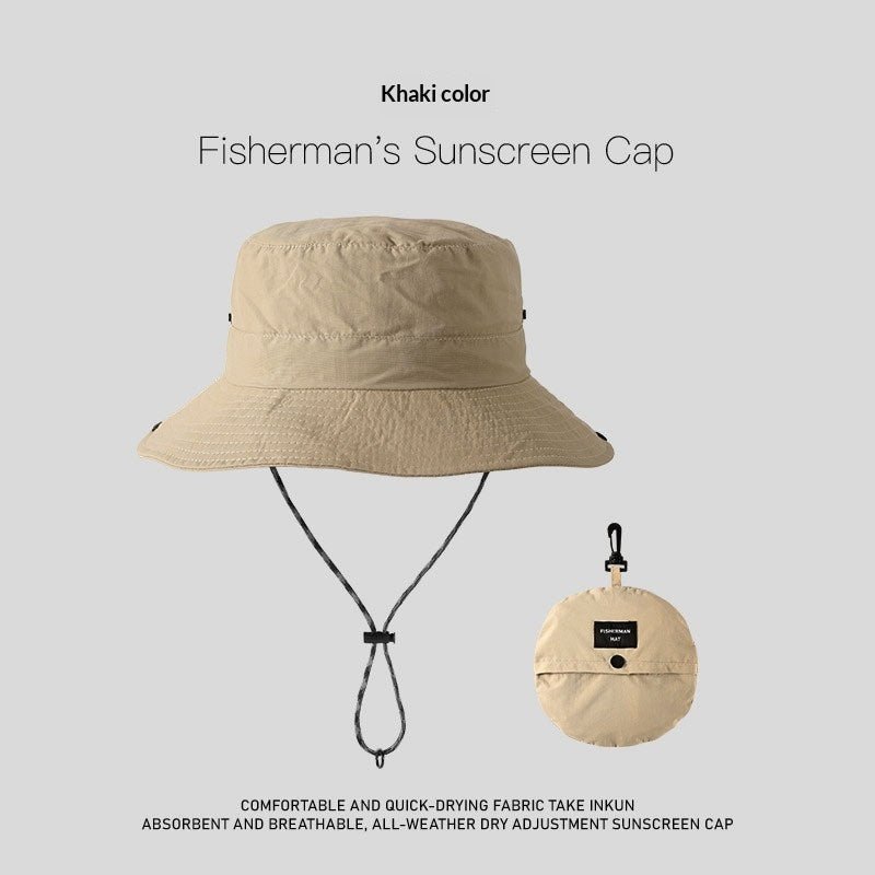 Wide-Brim UV Protection Nylon Sun Hat – Breathable Outdoor Hat for Women & Men