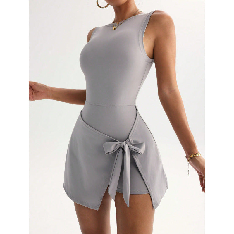 Women's Fitness Beauty-Back Yoga Dress – Sleeveless Active Mini
