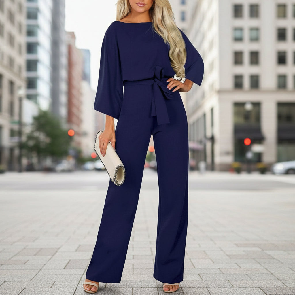 Solid Color Slim-Fit Long Sleeve Knit Jumpsuit | 3 Colors S–XXL