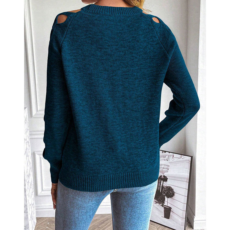 Women's Casual Long Sleeve Hollow Out Sweater