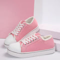 Women's Lace-Up Canvas Sneakers – Lightweight Flat Low-Top